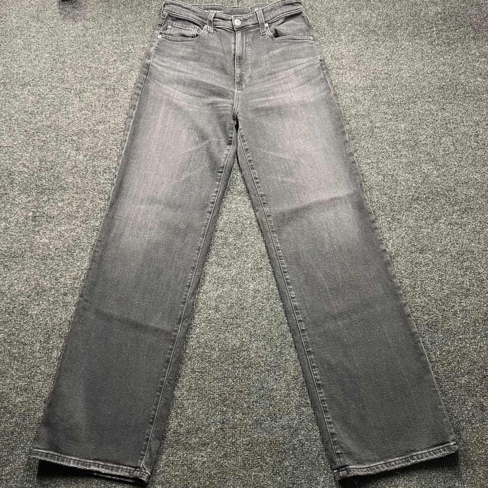 AG Adriano Goldschmied Kora High Rise Wide Leg Jeans Faded Black Size 26